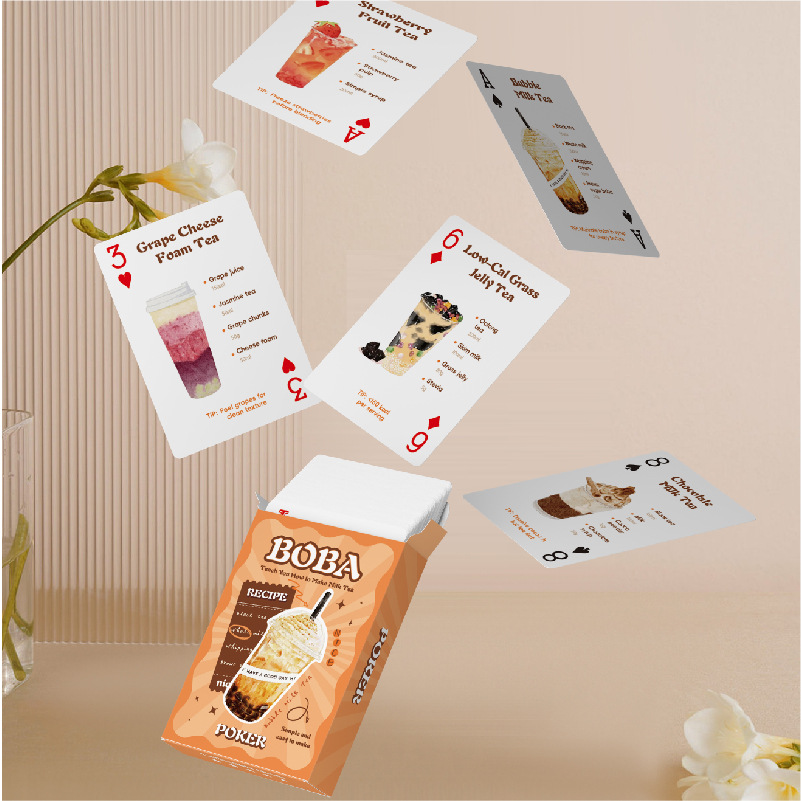 Party Games Popular - Camping Popular Boba Milk Tea Poker
