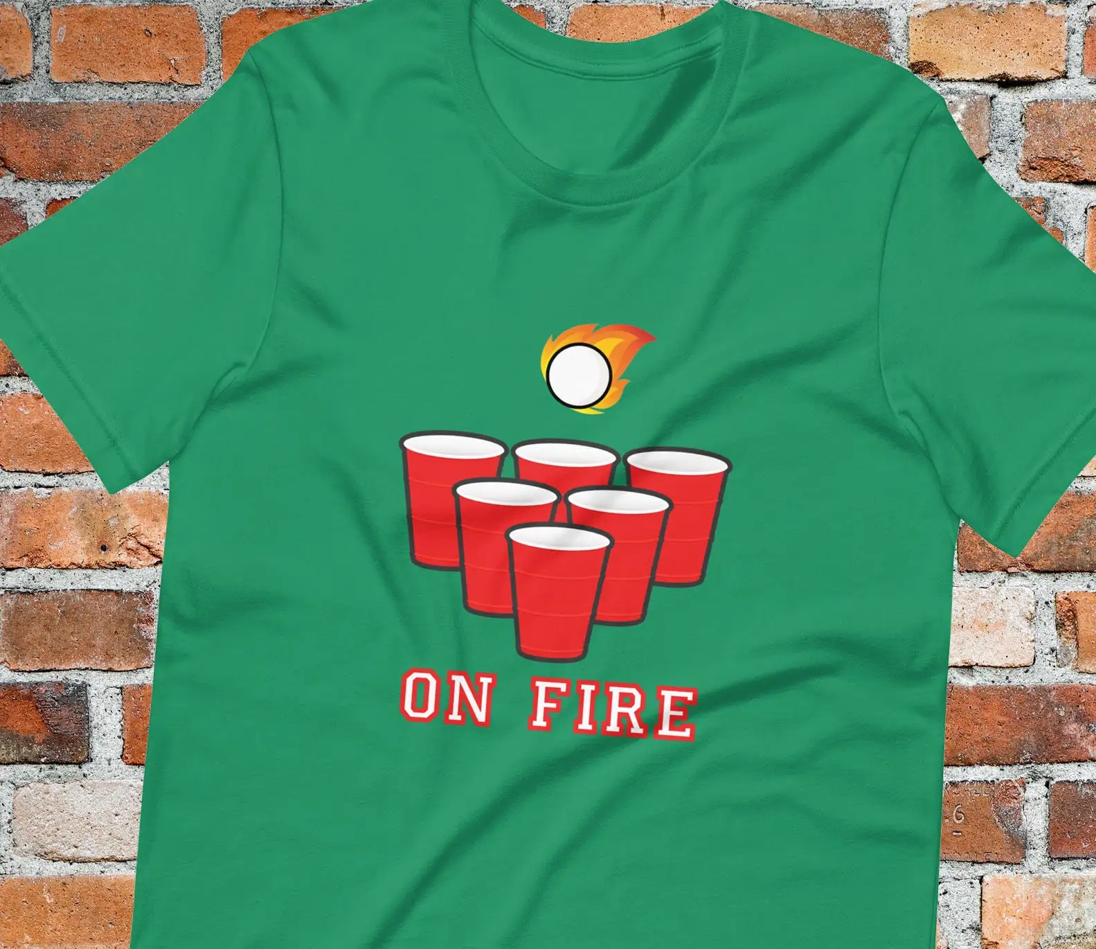 Beer Pong On Fire T Shirt Flip - Party Games College 评论和价格