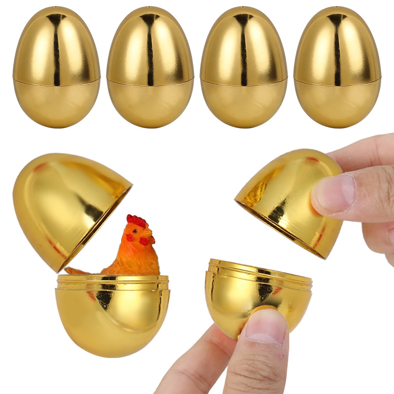 6PCS Golden Easter Eggs Plasti - Party Games Easter Egg 评论和价格