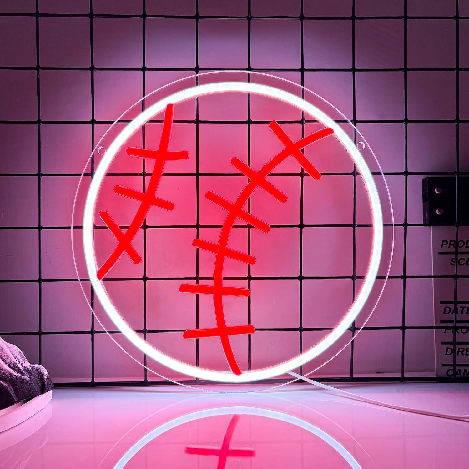 Baseball Neon Sign USB Dimmabl - Party Games College 评论和价格