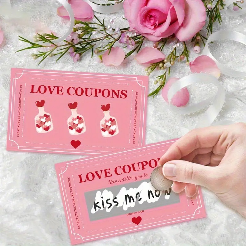 30 Pcs Pink Lucky Scratch Card - Party Games Couple 评论和价格