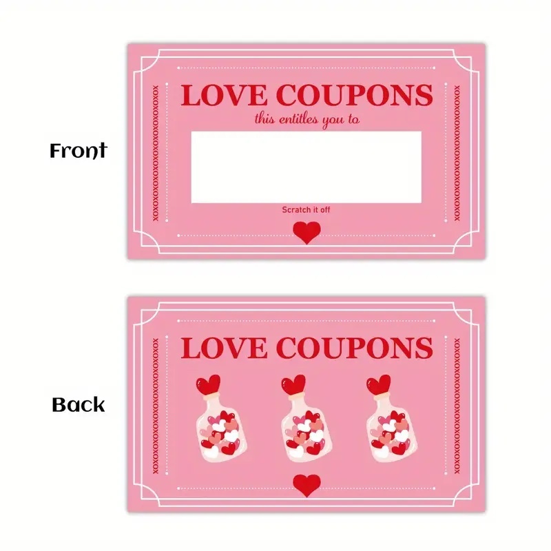 30 Pcs Pink Lucky Scratch Card - Party Games Couple 评论和价格