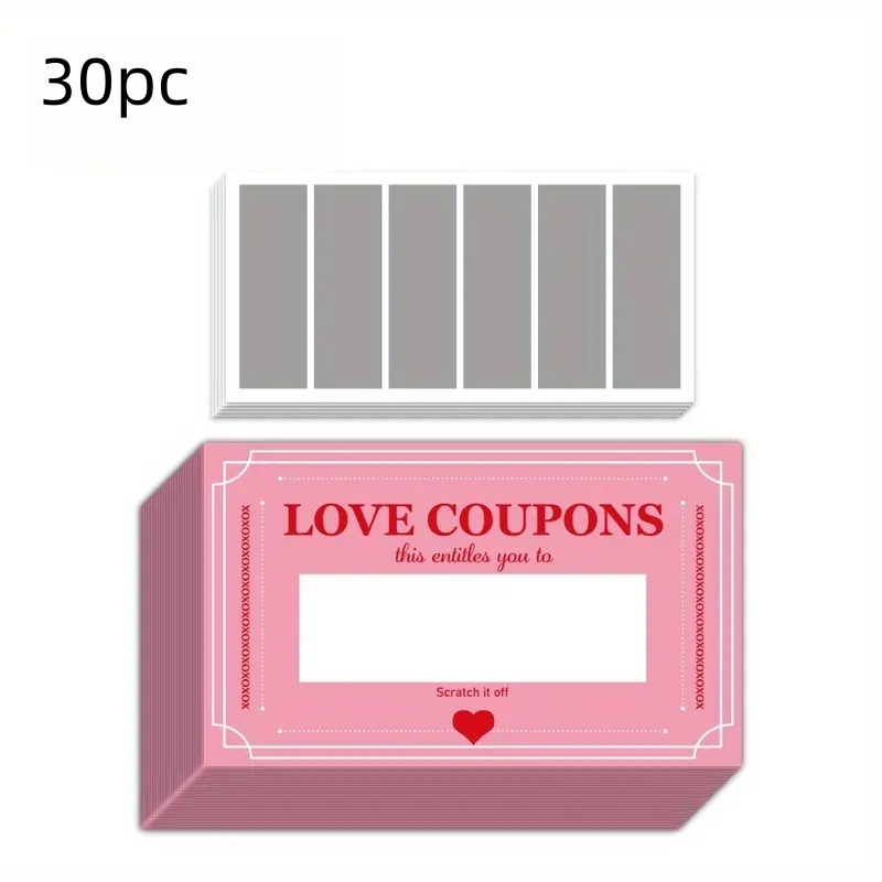 30 Pcs Pink Lucky Scratch Card - Party Games Couple 评论和价格