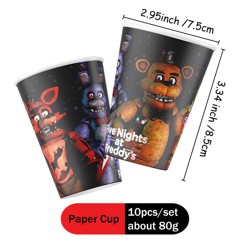 FNAF Themed Paper Plate Cups C - Party Games At Wedding 评论和价格