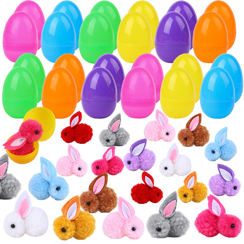 24Pcs Cute Easter Egg with Rab - Party Games Easter Egg 评论和价格